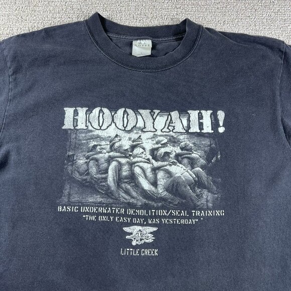 M. J. Soffe Navy Seal Special Warfare Little Creek T-Shirt Black Men’s Size L - Picture 2 of 7